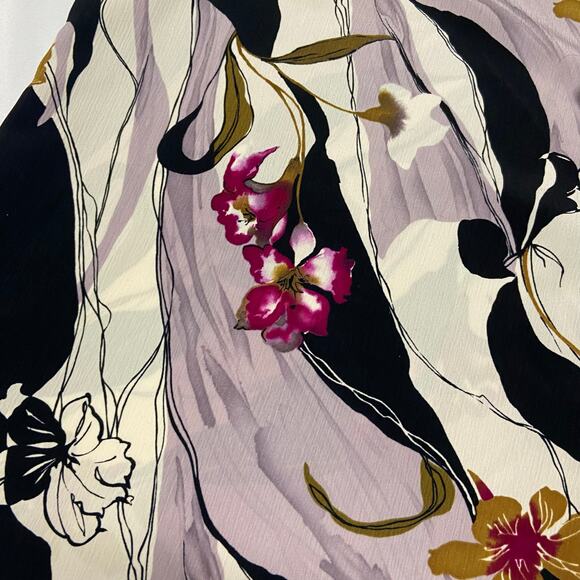 Maggie Sweet Top Ruffle V Neck Floral Evening Cloud Short Sleeve 1X EUC - Picture 4 of 7